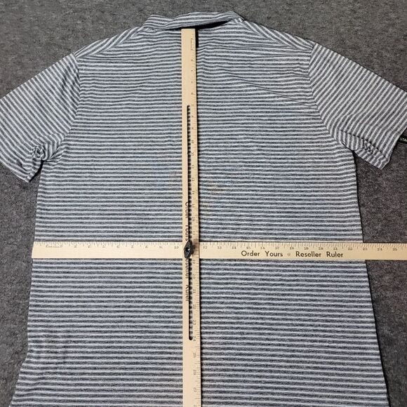 Nike x Tiger Woods Men's Gold Polo Short  Size L Gray White Striped Performance - Picture 8 of 14